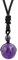 mookaitedecor Natural Purple Amethyst Healing Crystal Bead Pendant Necklace for Men Women, Tumbled Round Stone Necklace Reiki Chakra Crystal Jewellery Gift Semi Precious Stone Necklace with Black Cord