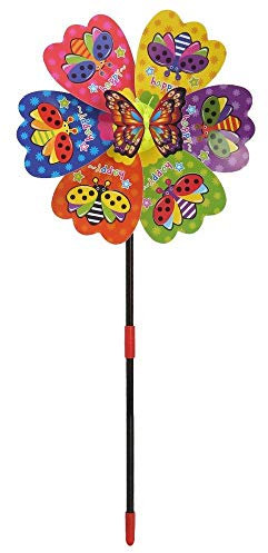 Uteruik Pinwheel Windmill Decorations Party Garden, Wind Wheel Pigeon Bird Scarer Deter Moles, 1pcs, DER#7