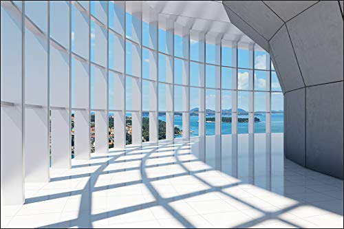 Muralo Fototapete 3D Effekt 150 x 225 cm Vlies Wand Tapete Tunnel Abstraktion Optische Täuschung 3D Optik Wohnzimmer Schlafzimmer Moderne Wandbild