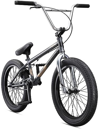 Mongoose Legion L60 Kids Freestyle BMX Bike, Intermediate Rider, Boys and Girls Bikes, 20-Inch Wheels, Hi-Ten Steel Frame, Micro Drive 25x9T BMX Gearing, Grey