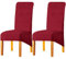 LANSHENG Stretchy XL Stuhlbezüge für Esszimmerstühle, Stretch Spandex mit Gummiband Stuhlbezug,Velvet Large Dining Chair Schonbezüge für Restaurant Hotel Party Bankett (Rot,2er Set (Groß))