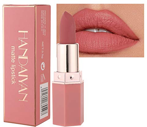 GL-Turelifes Matte Lipstick Samtige rote Lippenstifte Wasserdichte, lang anhaltende, glättende Antihaft-Tasse Sexy Colors Lipsticks (# 01 Honigpfirsich)
