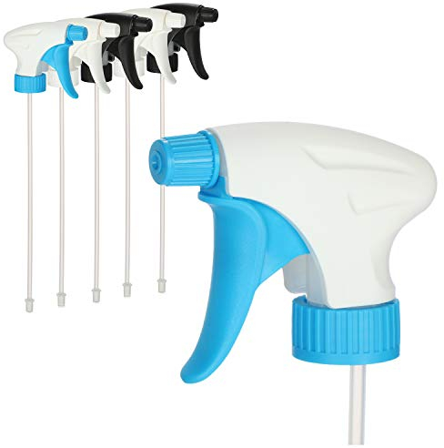 com-four® 6X Accesorio pulverizador para Botellas pulverizadoras - Cabezal pulverizador en Tres Colores - pulverizador (Azul + Blanco + Negro)