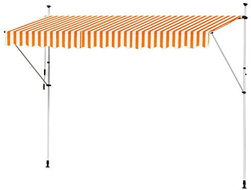 Kingpower Tenda Tende da Sole Telescopio per Balcone e Terrazzo 400 cm Arancia Bianco