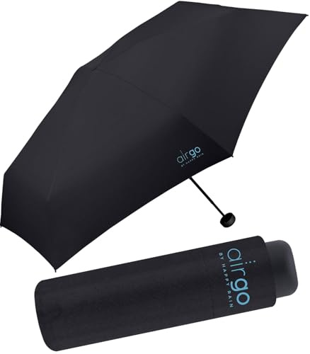 happy rain Air Go - 137 Gramm super mini Taschenschirm superleicht - black