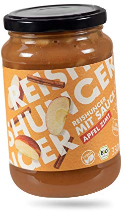 REISHUNGER BIO Sauce Apfel Zimt, 3 Gläser - Vegan & Glutenfrei - Ideal zu Milchreis, Porridge & weiteren Süßspeisen
