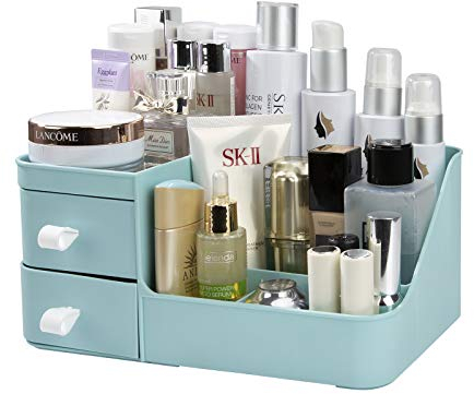 MoonSing Caja Para Cosméticos Organizador de Maquillaje con Gavetas Belleza Joyería Cajón De Almacenamiento de Tipo Escritorio Guardar Espacio para Tocador, Baño, Dormitorio