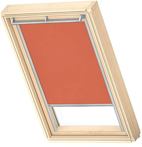 VELUX Original Dachfenster Sichtschutzrollo für MK06, Orange, mit Grauer Führungsschiene