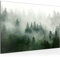 Runa Art Bild Wald Natur Modern Wandbilder Wohnzimmer Schlafzimmer 1 Teilig - Made In Germany - Nebel Grün Grau Flur 032315a