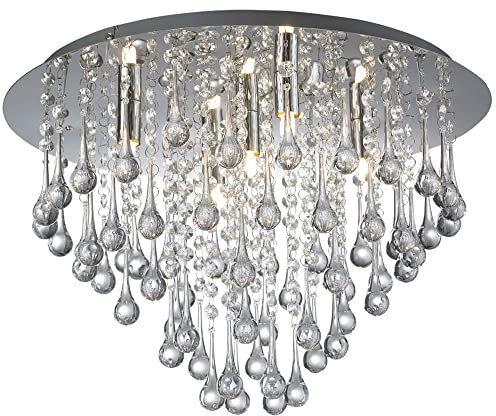 M2 OUTLET Mextronic Lustre artificiel en verre et cristal Ø 46 cm Transparent