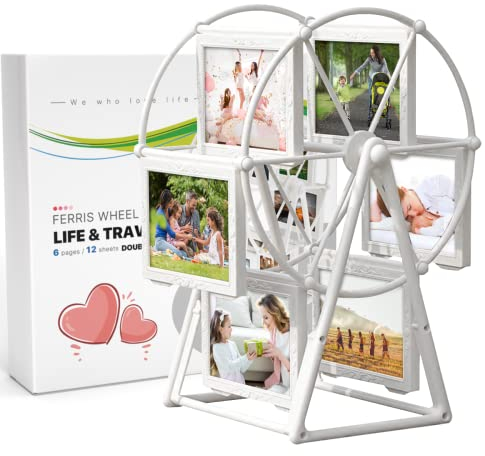 UYOTBKEUB Bilderrahmen,Spezielles Riesenrad-Design Fotorahmen Set of 5”*12 Fotos für Dekorieren von Zuhause/Büro/Schlafzimmer
