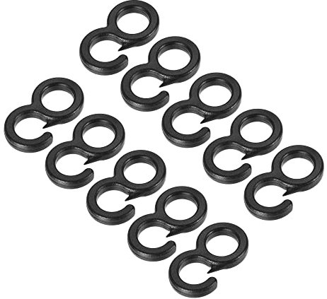 sourcing map Camping Snaps Hooks Plastic Buckles, 11mm Hole Clip Accessories for Tent Canopy, Black Pack of 10