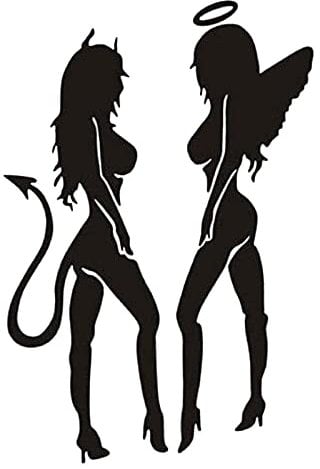 Generic Rettungsgasse Aufkleber Classic Decal Sexy Car Girls Weißer Aufkleber Devil-Beauty Wandaufkleber Auto Aufkleber Streifen Schwarz (Black, One Size)
