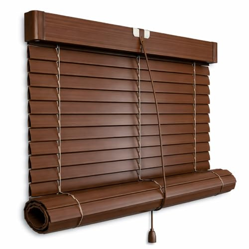 Persiana Alicantina enrolable Color Nogal de PVC a Medida | PERTONI TENDE (Ancho 60cm x 170cm Largo)