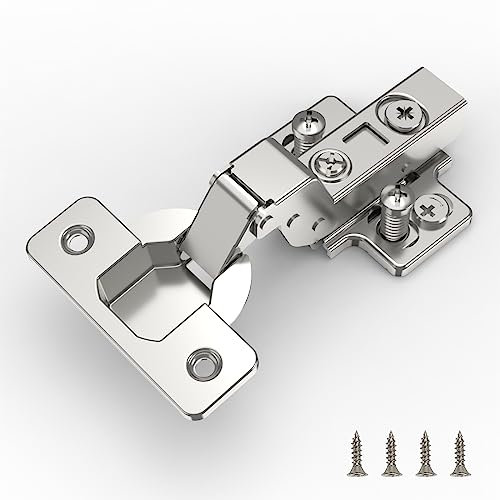 Furniware 2 pcs Soft Close Cabinet Hinges,110°Inset Cupboard Wardrobe Doors Hinges Steel Slow Shut Dotty Deals Full Overlay Mute Cabinet Hinges