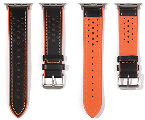 JESSENIA ORIGINAL Correas de cuero adecuadas para Apple Watch de 49 mm, 45 mm, 44 mm, 42 mm, 41 mm, 40 mm, 38 mm, hombres y mujeres, 38mm/40mm/41mm, Cuero