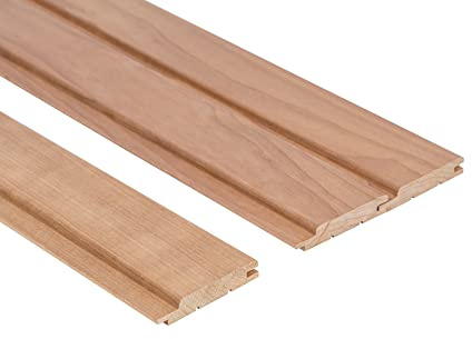 Saunainter Madera perfilada térmica, clase A, ranura STP, 15 x 90 mm, 2100 mm, 6 unidades, material de construcción para sauna e interiores