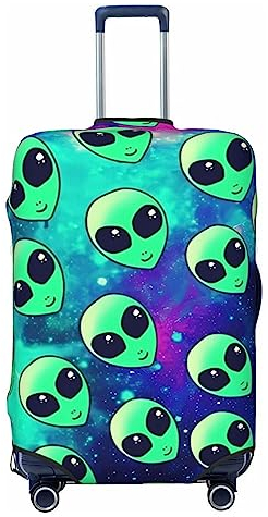 Green Alien Koffer-Abdeckung, elastisch, langlebig, für Reisegepäck, Schutz für 45,7 - 81,3 cm, Schwarz , 90