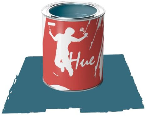 VERNICE HUE Pittura acrilica lavabile per interni ecologica colori formato 0,75 L Blu Petrolio