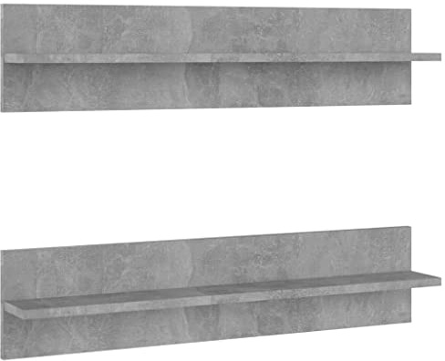 vidaXL Wandregale 2 STK. Betongrau 80x11,5x18 cm Holzwerkstoff