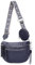 irisaa Umhängetasche Damen Crossbody Bag, 3 in 1 Schultertasche, Bauchtasche mit Reißverschluss und Verstellbarem breitem Gurt, Handtasche für Männer Frauen, DKB Farbe:Navy Doppel