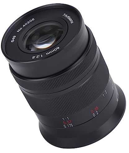 60mm F2.8 II M43 Mount Half Frame Macro Lens, Durable, 1:1 Magnification, Infinite Focus, 0.175m Focusing Distance, 9 Aperture Blades, Clear Image, ED Lens, for Olympus E‑PM1