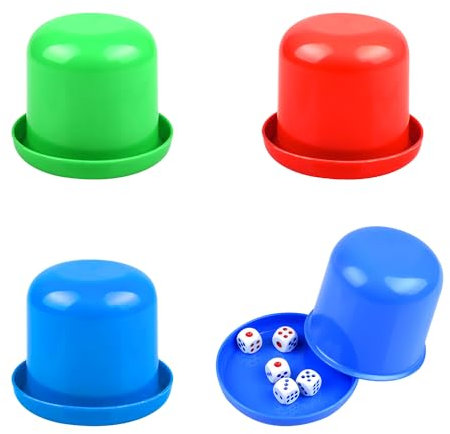NAUZE 3pcs Dice Cup Dice Shaking Cup Party Game Supplies Novelty Dice Game Shaker Dice Cup Dice Storage Cup for Bar Party Family Party Colorful