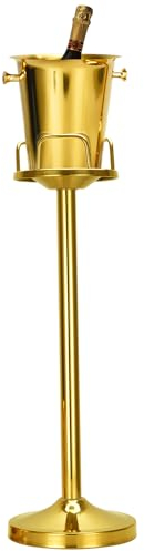 Mipau Champagner-Eiskübel mit Ständer, Edelstahl, Weineimer auf Ständer, Eiswürfel-Kühlbehälter, stehender Eiskübel für Party, Hochzeit, Bier, KTV, BBQ, Club, Bar 91CM