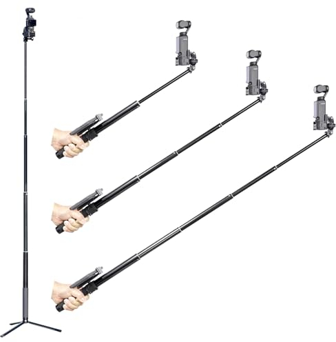 MAXCAM Selfie Stick Stativ Verlängerungsstab für DJI Osmo Pocket 3, 150CM Aluminiumlegierung Verlängerungsstab für Aluminiumlegierung Stativ.
