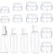 13pc Travelling Toiletry Set - 1 Pump Bottle, 1 Spray Bottle, 2 Easy Squeeze Bottles, 6 Jars and a Zip Up Storage Bag, Hand Luggage Cosmetic Containers, Holiday Toiletries Bottles, Refillable