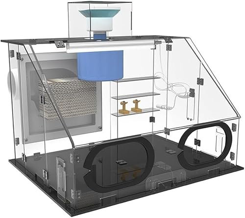 HWGANX Spray Booth for Modellers,Airbrush Spray Booth, Portable Paint Spray Booth and Extractor Set with 3 LED Lights, Powerful Fan, Adjustable Hose & Revolving Turntable, Airbrushing Kit