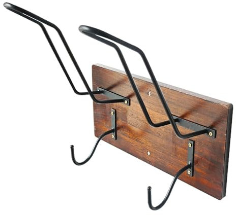 Helmet Holder Dual Hanger Motorcycle Helmet Rack Helmet Hanger with Metal Hook Wall Mount Motorcycle Helmet Holder