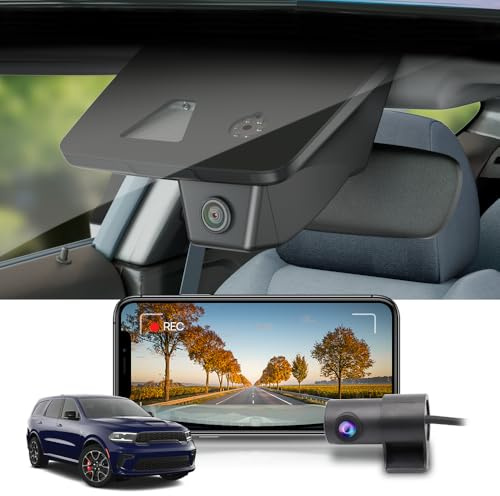 Fitcamx Dashcam Auto Vorne und Hinten 2160P+1080P Kompatibel mit Dodge Durango 2021-2027 GT SXT R/T Premium Plus Citadel, OEM Dashcam 4K WiFi, G-Sensor, Loop-Aufnahm, WDR Dasch-cam Auto, 128GB Karte