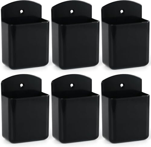 Jiayaus 6 Pcs Wall Mounted Remote Control Holder, Self-Adhesive TV Air Conditioner Remote Control Holder, Pen Holder Containers, Hanging Storage Organizer for Home, Office and School