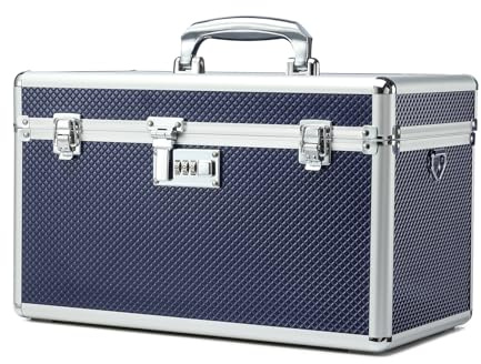 HEWEI WORKS Storage Box with Combination Lock, Lockable Medicine Storage Box, Security Lock Box, Portable Multipurpose Box for Home and Outdoor (Blue, X-Large)