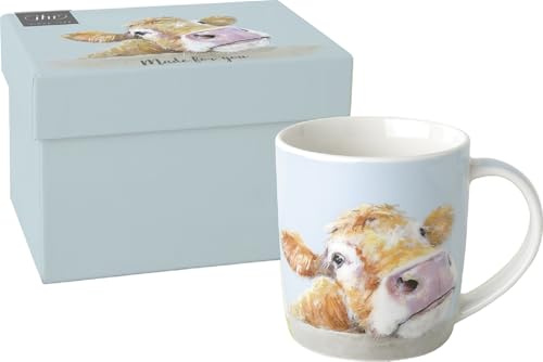 IHR - POM 1079049 - Kaffeebecher, Cow Bella, Kuh, Porzellan, 8,5cm x 9cm, 300ml, mit Geschenkverpackung