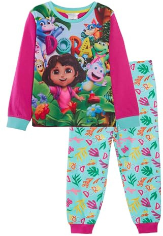 Dora The Explorer Schlafanzug für Mädchen, volle Länge, Nachtwäsche