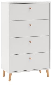 Schildmeyer Kommode Bjarne 160566, mattweiß, 60,1 x 33 x 101,3 cm