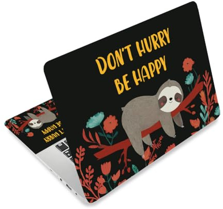 CRAFTYMELODY Laptop Skin Sticker Decal PVC Vinyl Quote Sticker Notebook PC Protector Waterproof Scratch Resistant Laptop Skin for 12.1 13 13.3 13.6 14 15 15.3 16 Inch Cozy Sloth