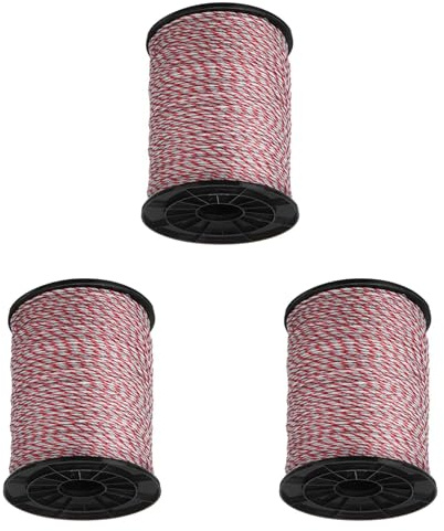Uikdjgu 3X Filo Elettrico un Ultra-Bassa 500M Corda Elettrica per Recinzione per Animali di Maiale, Bovino, Pecora