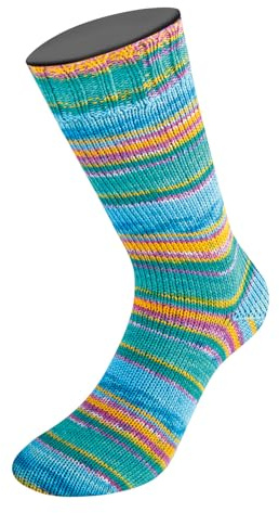 LANA GROSSA Meilenweit Seta Sumatra | Sockengarn mit Seidenanteil | Handstrickgarn aus 55% Schurwolle (Merino), 25% Polyamid, 20% Seide | 100g Wolle, Stricken & Häkeln | 420m FB 3225
