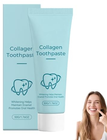 Colla Gum Kollagen-Zahnpasta, Colla Gum Zahnfleisch-und Zahnschmelzschutz-Zahnpasta, Whitening Zahnpasta mit Kollagen und Hydroxylapatit für Empfindliche Zähne, Sanfte Formel für Weiße Zähne (1PC)