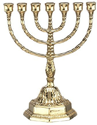 Menora Kerzenhalter Menorah 7-armiger Kerzenhalter Höhe 23cm