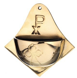 Weihwasserbecken Messing Gold (Höhe 10 cm)