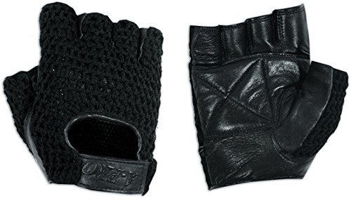 A-Pro Fingerlose Handschuhe Biker Weiches Leder Rindsleder Motorrad Punk Schwarz M