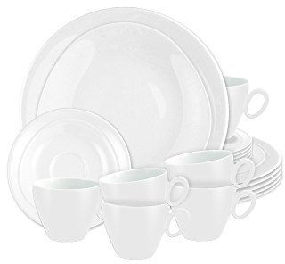 Seltmann Weiden Trio Weiß uni Kaffeeservice 18tlg.