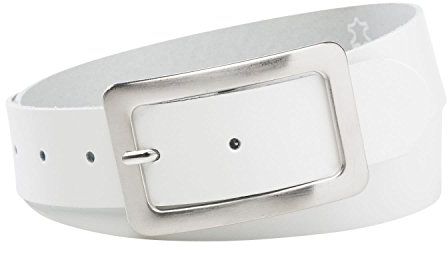 INVIDA Damen Gürtel JOYCE in WEISS mit großer Schließe 4cm Breite 80cm Bundweite
