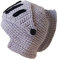 Metyou Perücke, Bartmütze, handgefertigt, gestrickt, warm, Wintermütze, Skimütze, für Damen und Herren Gr. Einheitsgröße, QS-GRAY