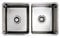 Cata 02607101 Fregadero Bajo Encimera CB-2, 2 Cubetas Cuadradas, 785x450, Acero INOX