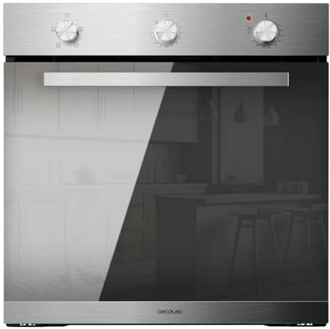 Cecotec Horno Integrable Convencional Bolero Hexa C136000 Mirror Time A. 2800W, 77L, Bajo Consumo, Temporizador, 4 Funciones, Steam Assist, Steam EasyClean, Cooling Fan, Triple Glass, Luz Interior